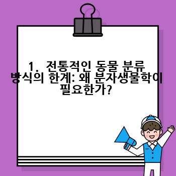 1.  전통적인 동물 분류 방식의 한계: 왜 분자생물학이 필요한가?