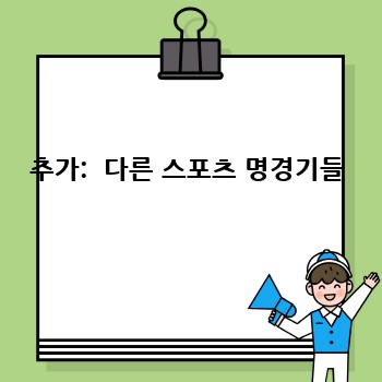 추가:  다른 스포츠 명경기들