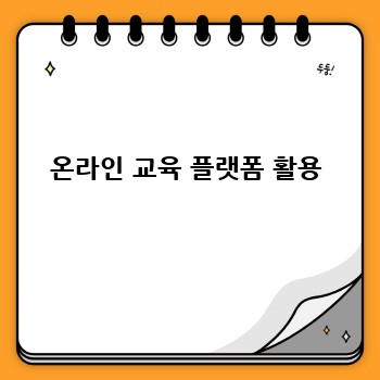 온라인 교육 플랫폼 활용