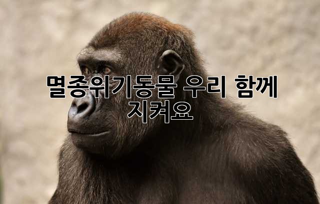 멸종위기동물, 우리 함께 지켜요!