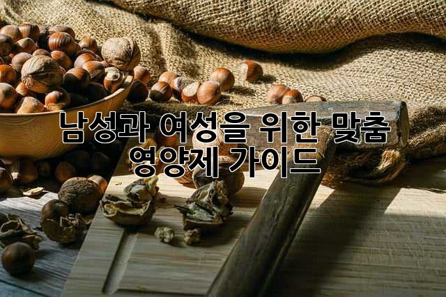 남성과 여성을 위한 맞춤 영양제 가이드