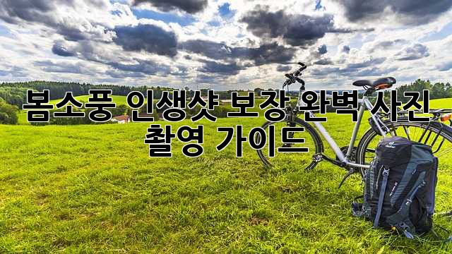 봄소풍 인생샷 보장! 완벽 사진 촬영 가이드