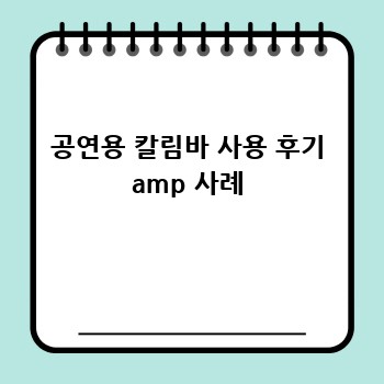 공연용 칼림바 사용 후기 amp 사례
