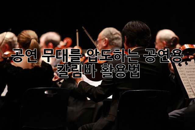 공연 무대를 압도하는 공연용 칼림바 활용법!